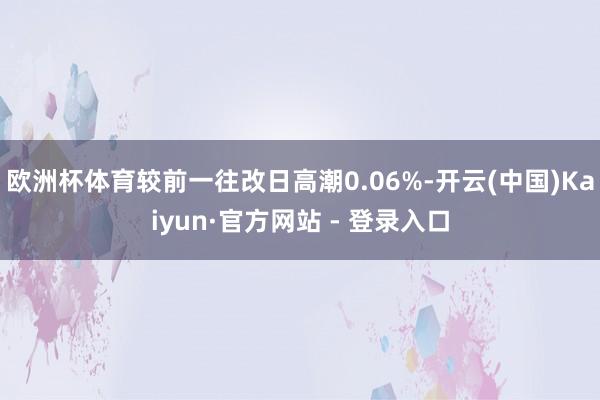 欧洲杯体育较前一往改日高潮0.06%-开云(中国)Kaiyun·官方网站 - 登录入口